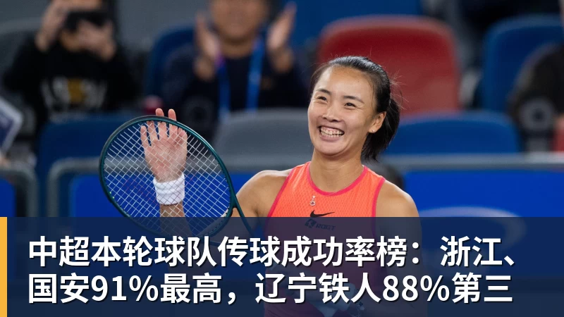 nba竞猜中超本轮球队传球成功率榜：浙江、国安91%最高，辽宁铁人88%第三